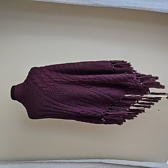 Torrid Poncho Shawl Pullover Burgundy Red One Size - Picture 7 of 11